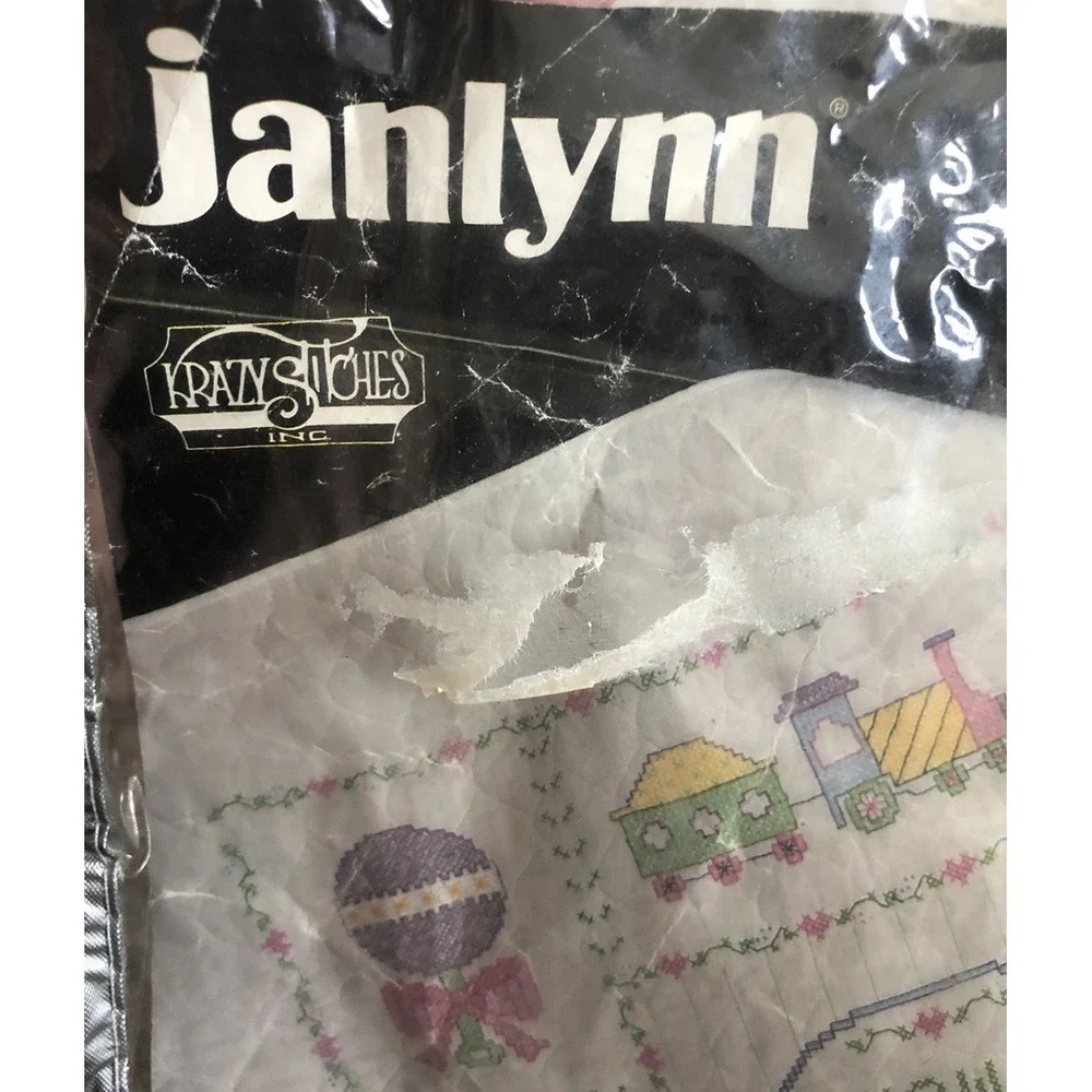 Vintage Janlynn Baby Nursery Time Quilt Kit 1985 Printed Cross Stitch #269-11